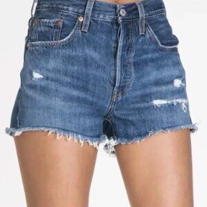 LEVI'S Destroyed 501 Jean Shorts in Sansome Muse Boho Casual Western - Size 28